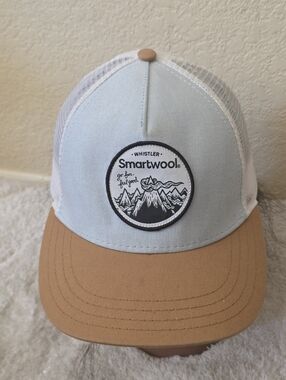 Smartwool Whistler Trucker Hat - Light Blue & Tan